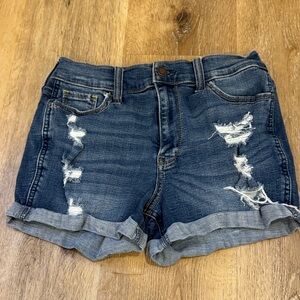 Hollister Blue Distressed Jean Shorts